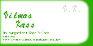 vilmos kass business card